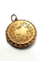 9ct gold back & front patterned locket (5g)