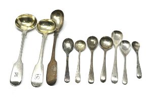 10 x .925 sterling condiment spoons inc georgian