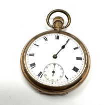 Gents Open Face Rolled Gold Pocket Watch Hand-wind Working