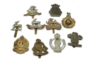 10 x Military Cap Badges Inc. Royal Berkshire - Royal Warwickshire - West Riding