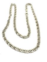Chunky silver entwined link necklace chain weight 66g measures approx 60cm long