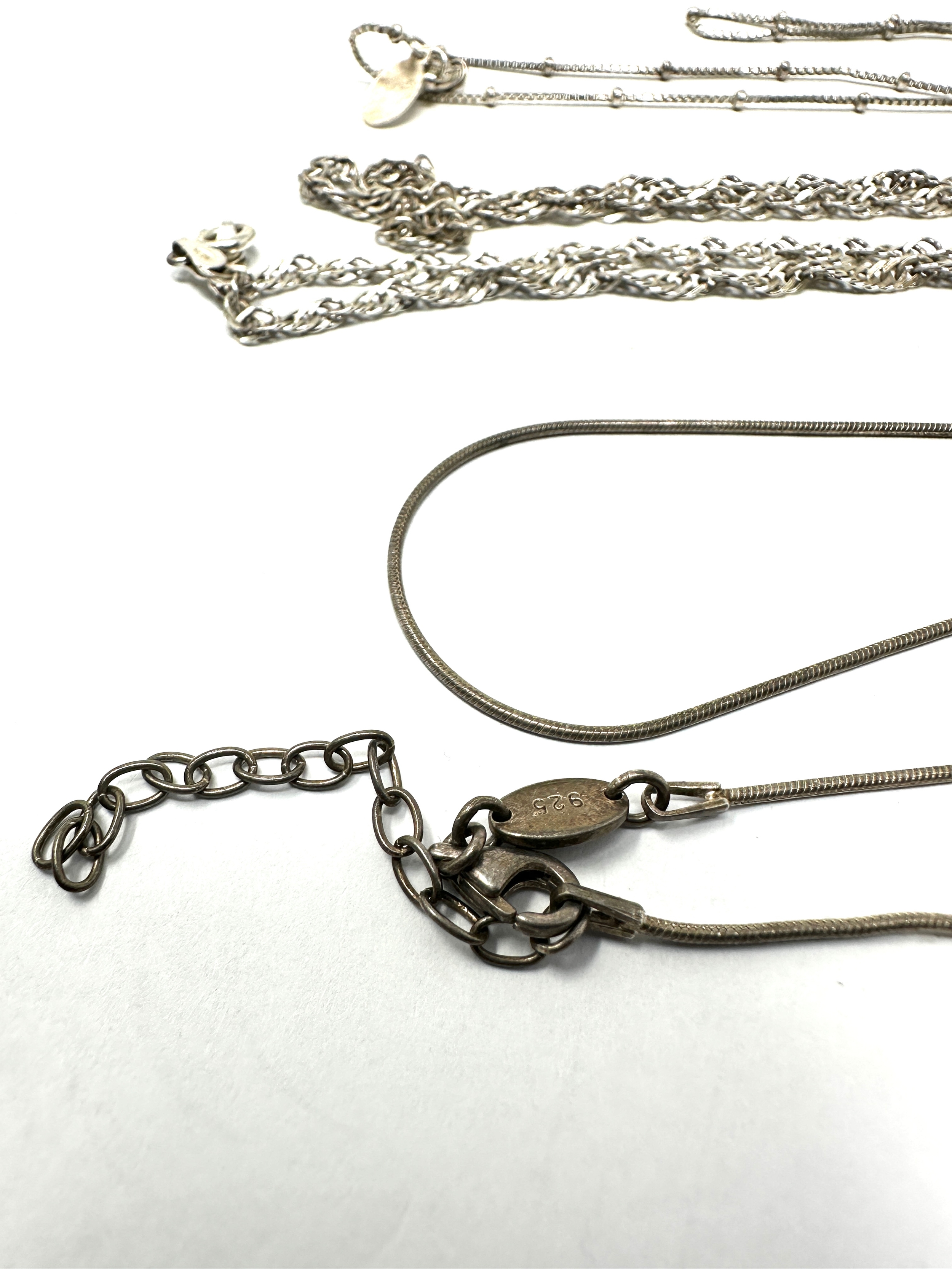 selection of silver chain necklaces inc pandora chain weight 22g - Image 2 of 4