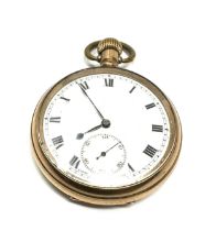 Open Face Rolled Gold Pocket Watch Hand-wind Working