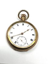 Open Face Rolled Gold Pocket Watch Hand-wind Working