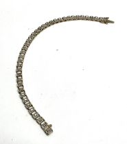 9ct gold diamond link bracelet (7.2g)