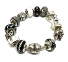 925 silver lovelinks charm bracelet & charms