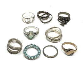 9 vintage silver rings