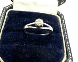 9ct white gold diamond soliatire ring (1.5g)