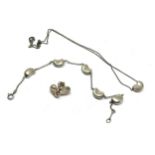 A silver necklace, earrings and bracelet set by Elsa Peretti for Tiffany and Co (20g)