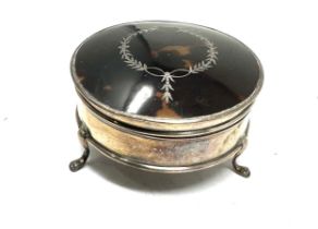Antique silver & tortoiseshell trinket box
