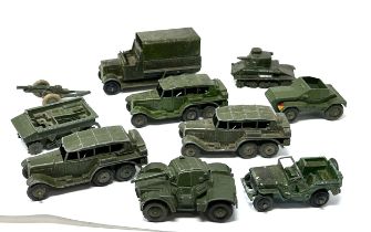 Selection of vintage Dinky military vehicles