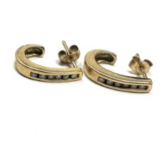 9ct gold diamond half hoop earrings (2.1g)