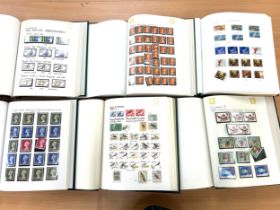 Selection of 6 stamp albums to include British Anniversaries, high decimals, South Africa birds etc