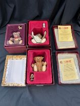 Selection of 3 boxed Steiff Enesco collection bears, 1970, 1905, 1907. 2 with with COA