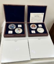 2 Cased silver plated Diana commemorative large coins / medals to include Diana a mother, Diana a