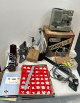 Selection of vintage electrical items to include an Eumig projector etc