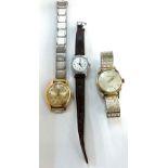 Selection of 3 vintage watches includes Ingersoll, Timex etc