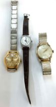 Selection of 3 vintage watches includes Ingersoll, Timex etc