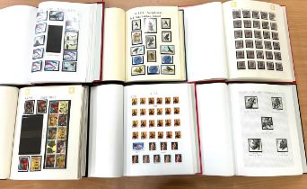 Selection of 6 stamp albums to include Air displays, red kite birds of Britain, Ice age animals etc