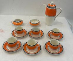 Hand painted Grays pottery Hanley coffee set