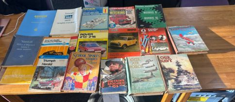 Selection of vintage books includes Autodata, Britain moden art etc