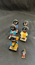 Music band Robertsons figures together with a pin badge a/f