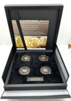 Cased Hattons Queen Elizabeth II 22ct All the jubilees gold sovereign and half sovereign set of