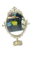 Gilt framed mirror measures approximately 22 inches tall 16 inches wide