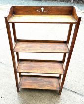 Oak book shelf measures approximately 39 inches tall 22 inches wide 9 inches depth