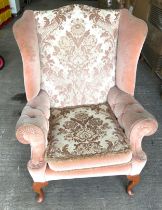 Fireside button arm chair