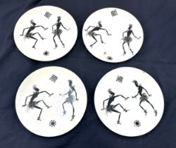 Set of Zamba african plates 1950s diameter 9.5 inches