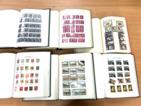 Selection of 6 stamp albums to include Kingfisher, Japan, Barn Owls etc