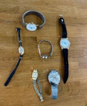 Selection of assorted wrist watches vintage and later, all untested