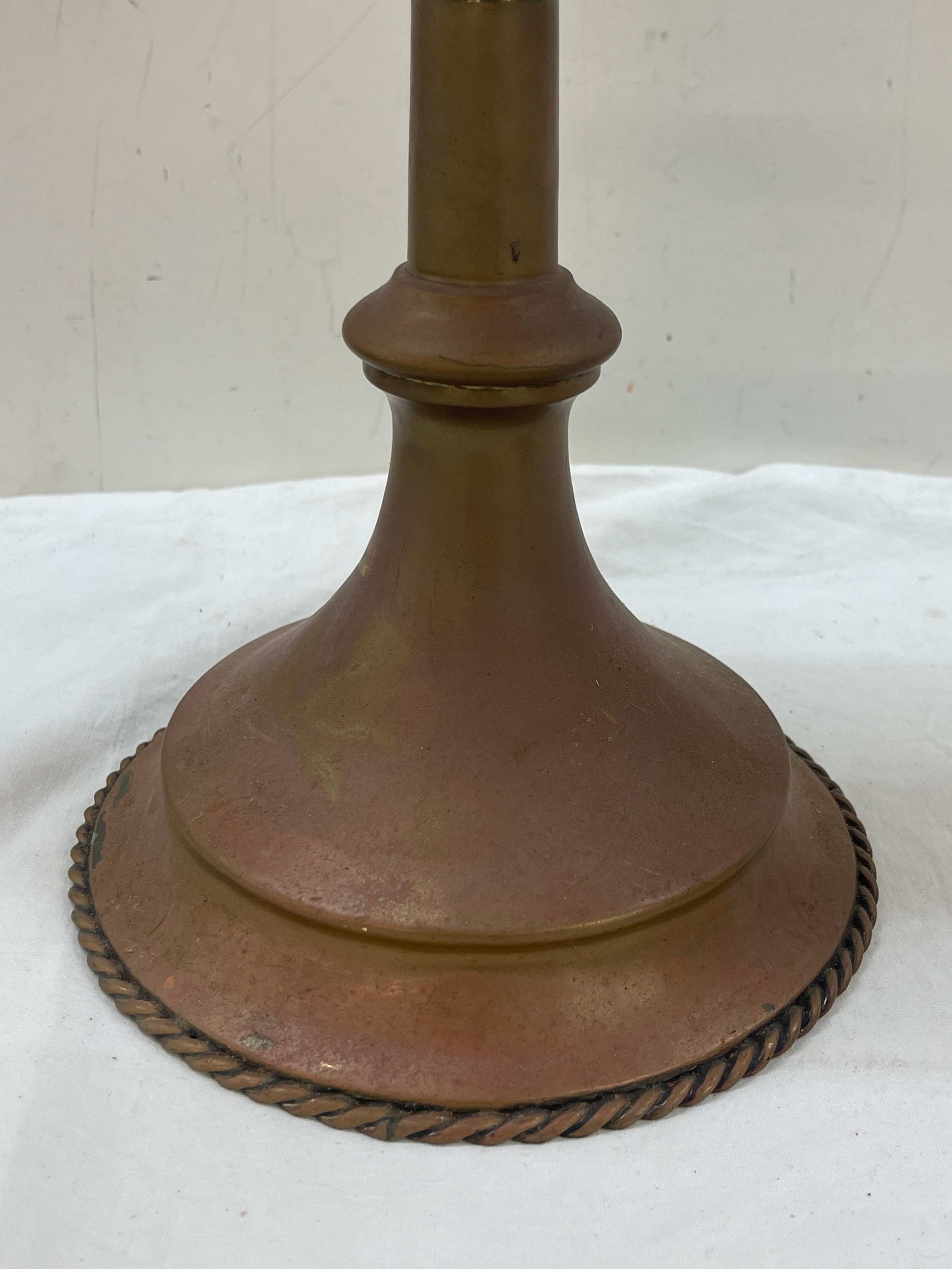 Pair of church brass candlestick holders measures approx - Image 3 of 4