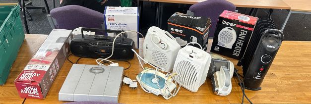 Selection of electricals to include heaters, mop etc, all untested