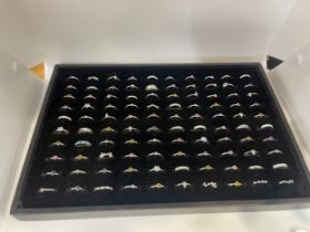 Selection of silver rings approx 100 in total