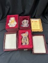 Selection of 3 boxed Steiff Enesco collection bears, 1986, 2002, 2001. 1 with COA