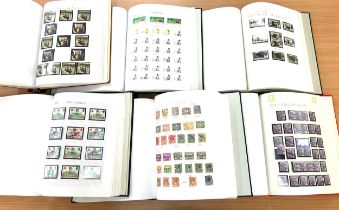 Selection of 6 stamp albums to include Battle of Britain, Christmas 1985, Netherlands etc