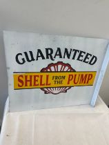 Double sided shell metal sign 22 inches by 18 inches