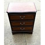 small mahogany 3 drawer chest measures approximately 23 inches tall 18 inches wide 13 inches depth