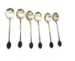 Selection of vintage silver coffee bean spoons