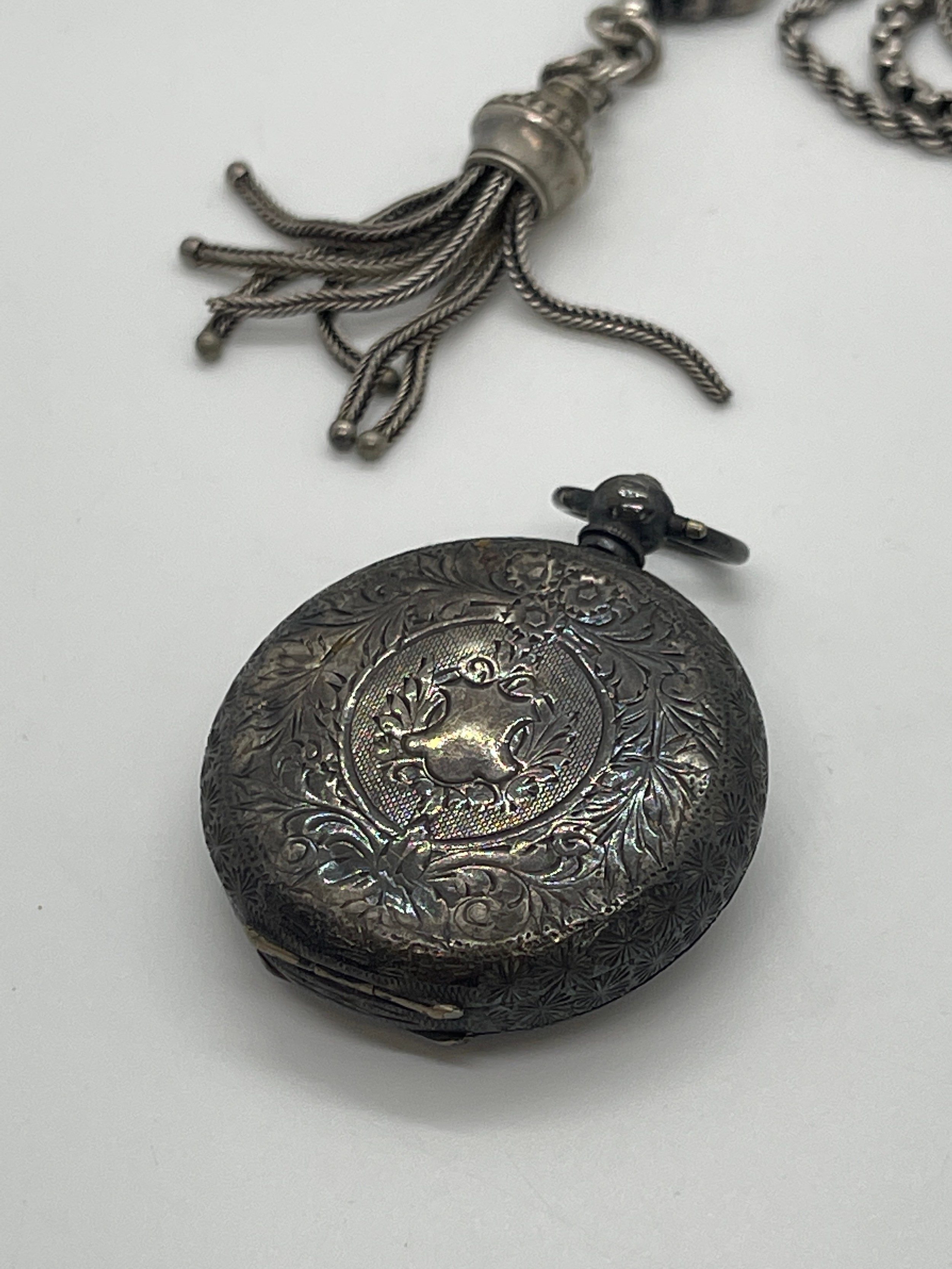 Antique victorian sterling silver Albertina and fob watch - Bild 6 aus 9
