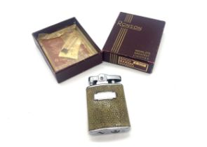 Art deco Ronson Shagreen cigarette lighter in original box