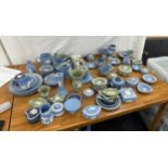 Large selection of Wedgwood Jasperware, blue and green