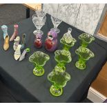 Selection of miscellaneous to include three sporting glasses, one cut glass perfume bottle,