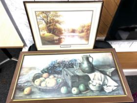 2 Framed pictures, largest measures approximately 33.5 inches by 17 inches