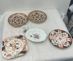 Selection of Royal Crown Derby to include plates, dish and small jug