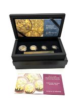 Cased Hatton 22 carat 2022 St George and the Dragon Bi-Metallic gold deluxe sovereign proof set