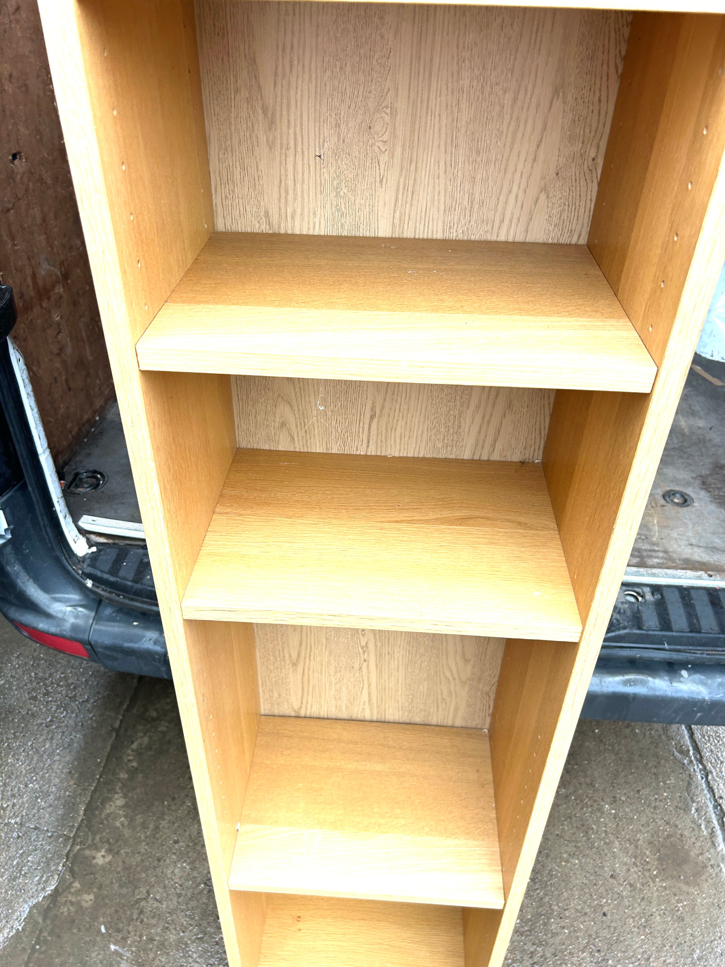 6 shelf oak bookcase measures approximately 80 inches by 11 inches - Image 2 of 2