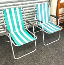 Two vintage folding Mercury beach chairs